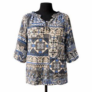 Anthropologie Greylin Aztec Geometric Blouse M NWOT Boho Tribal Ethnic Pattern